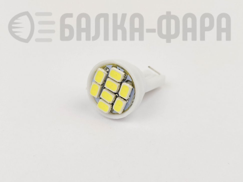 Лампа светодиодная 12v т-10 б/ц бел 8smd /611/