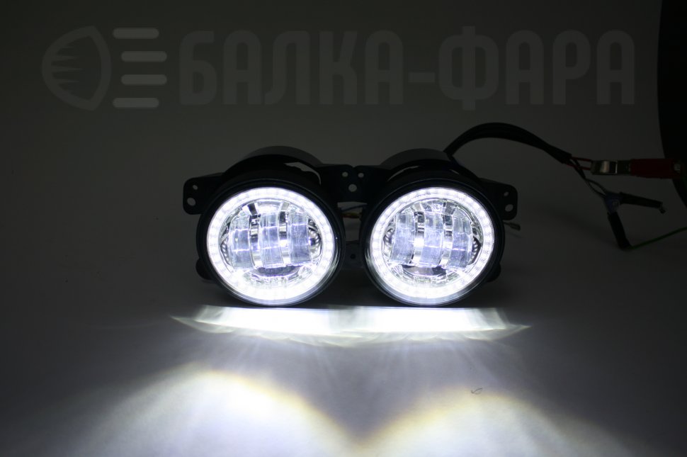 Комплект противотуманных фар, 36 Ватт, с ангельскими глазками, хром